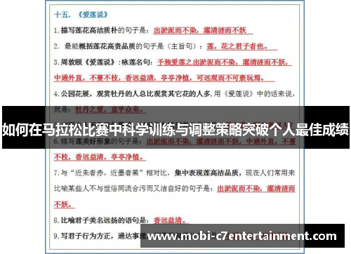 如何在马拉松比赛中科学训练与调整策略突破个人最佳成绩