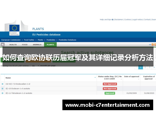 如何查询欧协联历届冠军及其详细记录分析方法